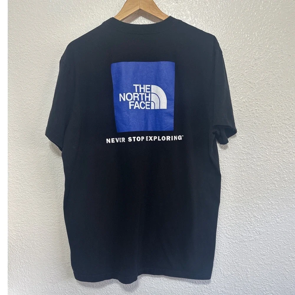 The North Face Mens  Tee Black Blue Never Stop Exploring Graphic XL